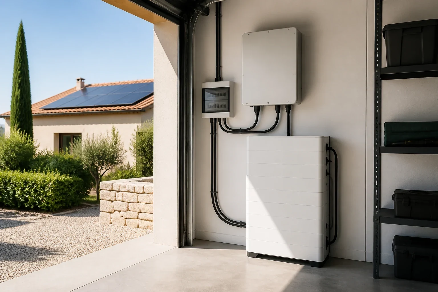 Projet solaire dans l'Hérault — batterie Scène photovoltaïque premium dans l'Hérault : batterie