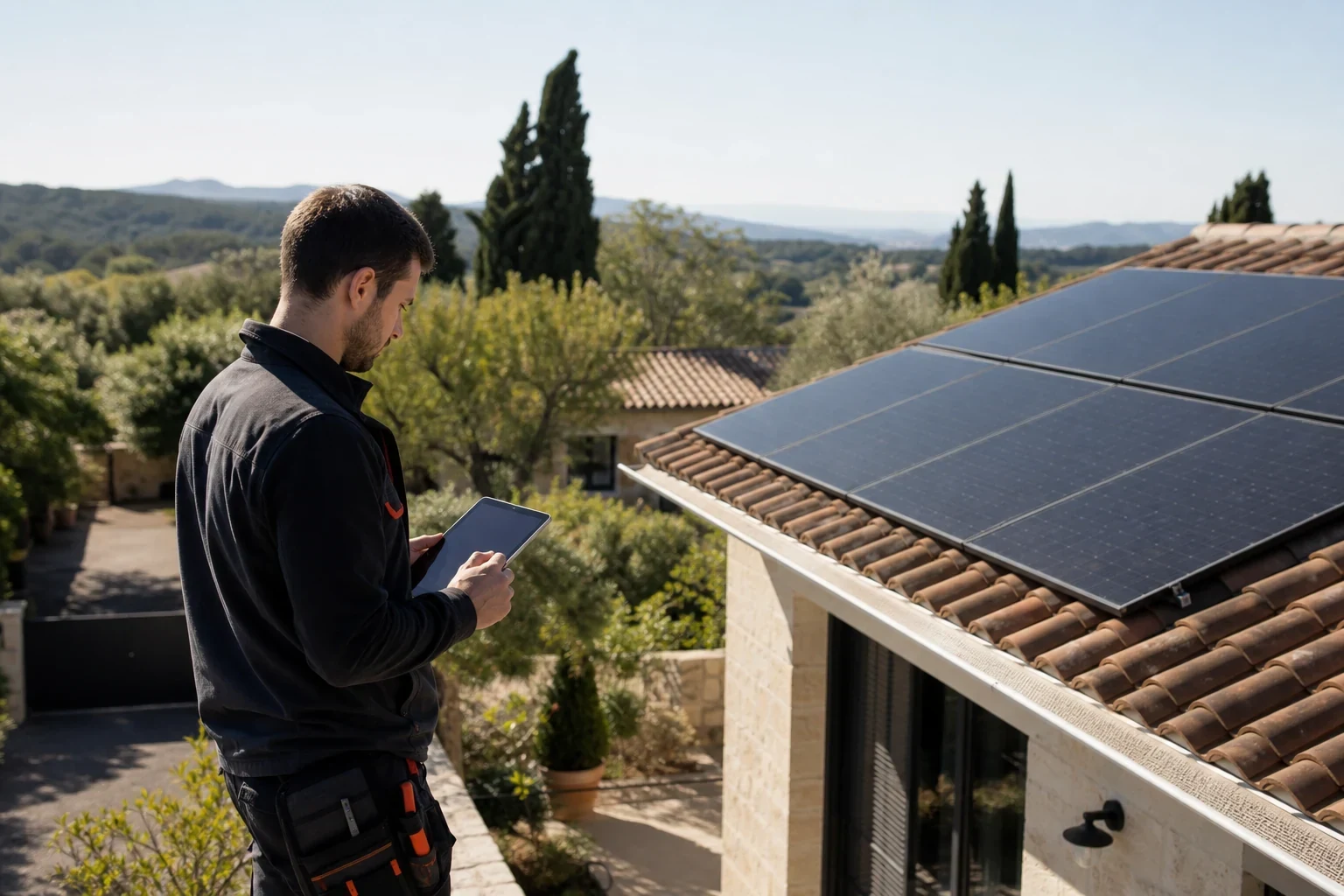 Projet solaire dans l'Hérault — diagnostic Scène photovoltaïque premium dans l'Hérault : diagnostic