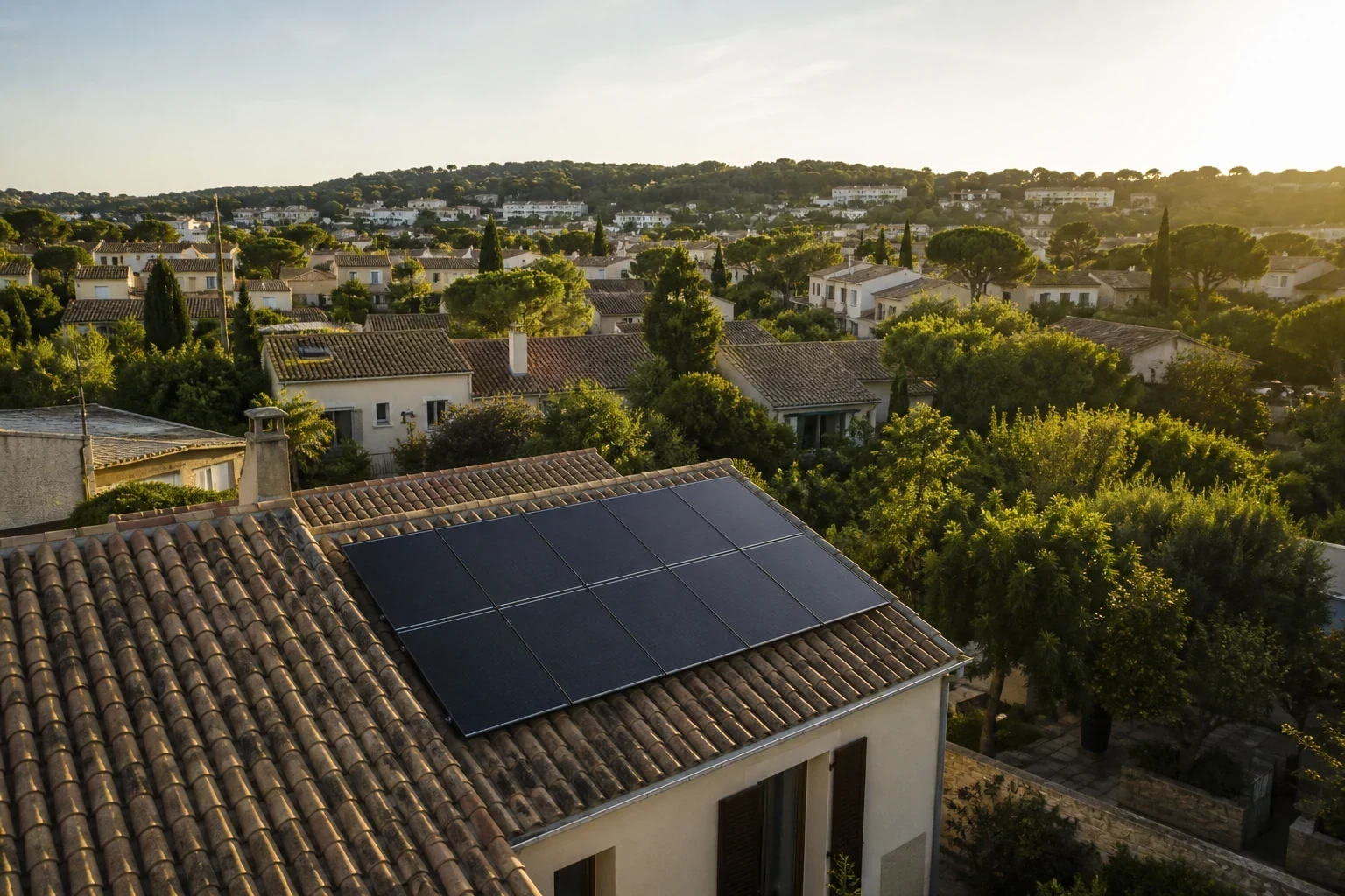 Projet solaire dans l'Hérault — montpellier Scène photovoltaïque premium dans l'Hérault : montpellier